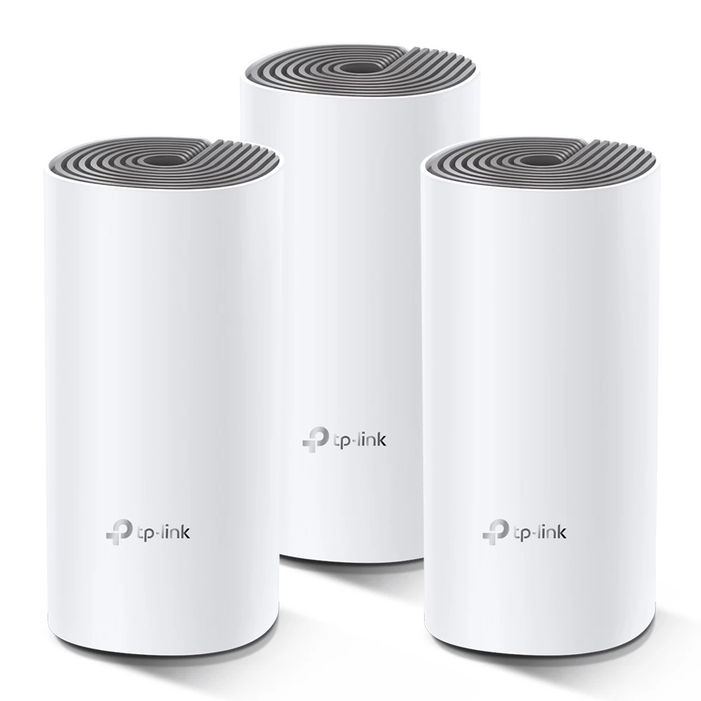 TP-LINK Deco E4 (3-pack)  AC1200 Mesh Wi-Fi System, 2 LAN Port, 867Mbps on 5GHz + 300Mbps on 2.4GHz, 802.11ac/b/g/n, Wi-Fi Dead-Zone Killer, Seamless Roaming with One Wi-Fi Name, Antivirus, Parental Controls