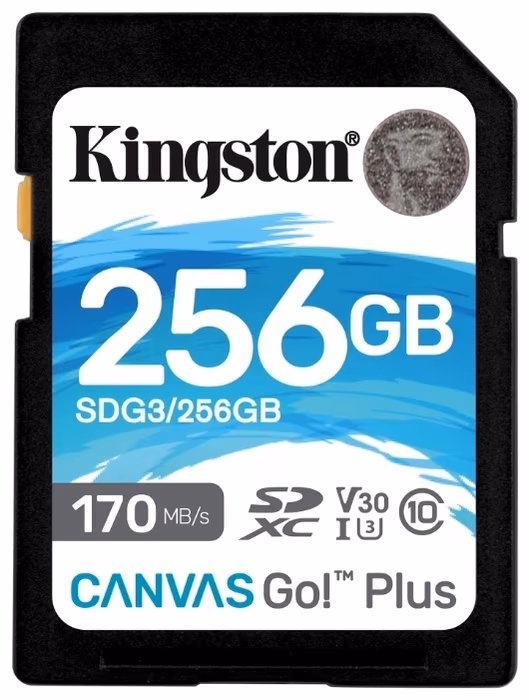 Карта памяти SD 256GB Kingston Canvas Go! Plus, 170Mbps