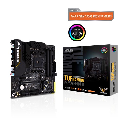 ASUS TUF GAMING B450M-PRO II, Socket AM4, AMD B450, Dual 4xDDR4-4400, APU AMD graphics,  HDMI, DP, 2xPCIe X16, 6xSATA3, RAID, 2xM.2 slot, 1xPCIe X1, S1200A 7.1ch HDA, GbE LAN, 2xUSB3.2 Gen 2(TypeC+A), 6xUSB3.2, Aura Sync RGB, TUF comp, 24/7, mATX photo 5