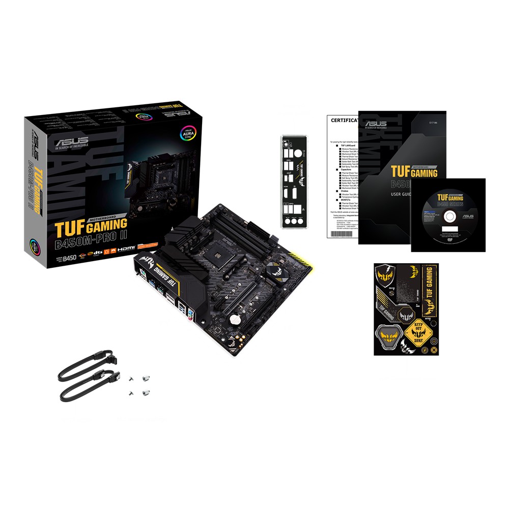 ASUS TUF GAMING B450M-PRO II, Socket AM4, AMD B450, Dual 4xDDR4-4400, APU AMD graphics,  HDMI, DP, 2xPCIe X16, 6xSATA3, RAID, 2xM.2 slot, 1xPCIe X1, S1200A 7.1ch HDA, GbE LAN, 2xUSB3.2 Gen 2(TypeC+A), 6xUSB3.2, Aura Sync RGB, TUF comp, 24/7, mATX photo 6