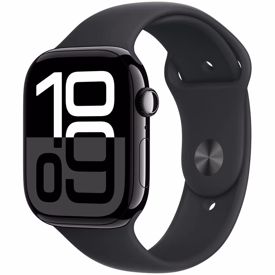 Smart watch Apple Watch Series 10 GPS 46mm Jet Black Aluminium Case with Black Sport Band - M/L (MWWQ3QI/A)