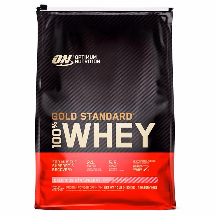 Сывороточный протеин Optimum Nutrition ON 100% WHEY GOLD STRAWBERRY 10LB