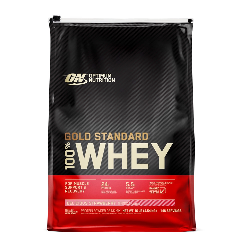 Сывороточный протеин Optimum Nutrition ON 100% WHEY GOLD STRAWBERRY 10LB/4.5 кг photo 2