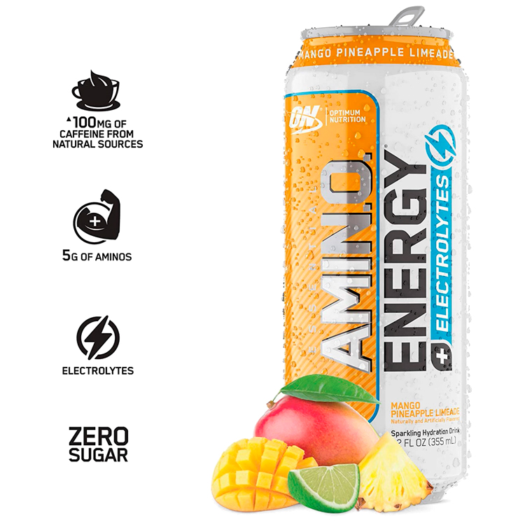 Energizant Optimum Nutrition Amino Energy + Electrolytes, Mango Pineapple Limeade, 12 oz photo 3