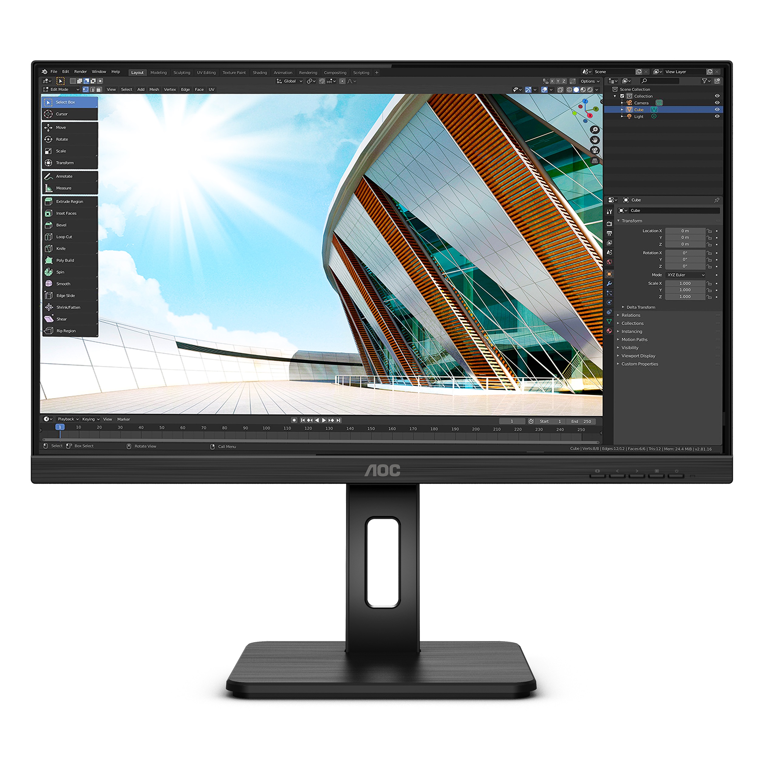 27.0" AOC IPS LED 27P2C Black (4ms, 1000M:1, 250cd, 1920x1080, 178°/178°, HDMI, DisplayPort, USB-C (Power, Video, Data) Speakers 2 x 2W, Audio Line-out, USB Hub: 4 x USB3.2, Pivot, Heigh Adhustment, VESA) photo 1