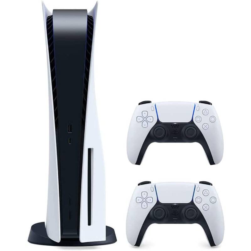 Game Console  Sony PlayStation 5 (Disc), 825GB, White; 2 x Gamepad (Dualsense) photo 1