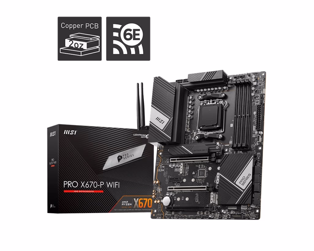 Placa de baza MSI PRO X670-P WIFI / AM5 / AMD X670 / DDR5 / ATX