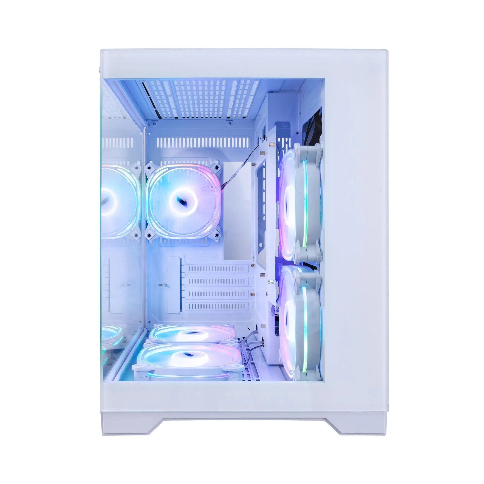 Carcasa 1STPLAYER MV5-TP / no PSU / Side-Window / 7x120mm / mATX / White photo 2