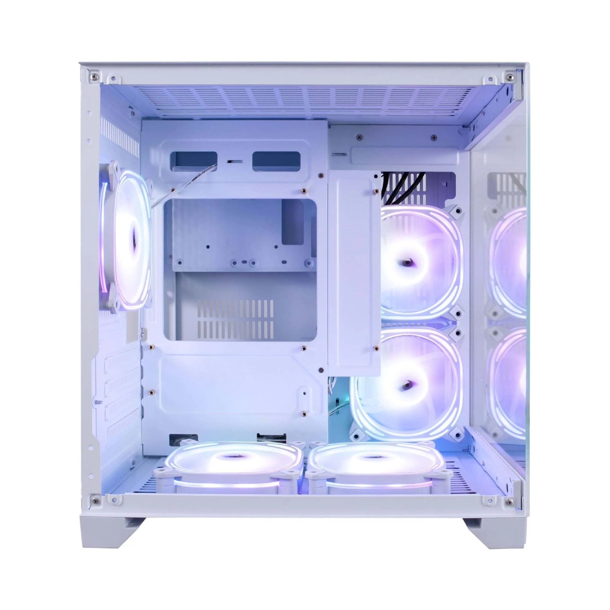Carcasa 1STPLAYER MV5-TP / no PSU / Side-Window / 7x120mm / mATX / White photo 3