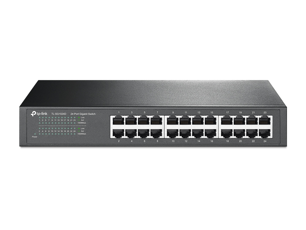 Коммутатор TP-LINK TL-SG1024 / 24 port / 1GB / RJ45 / 1U 19-inch rack-mountable steel case photo 1