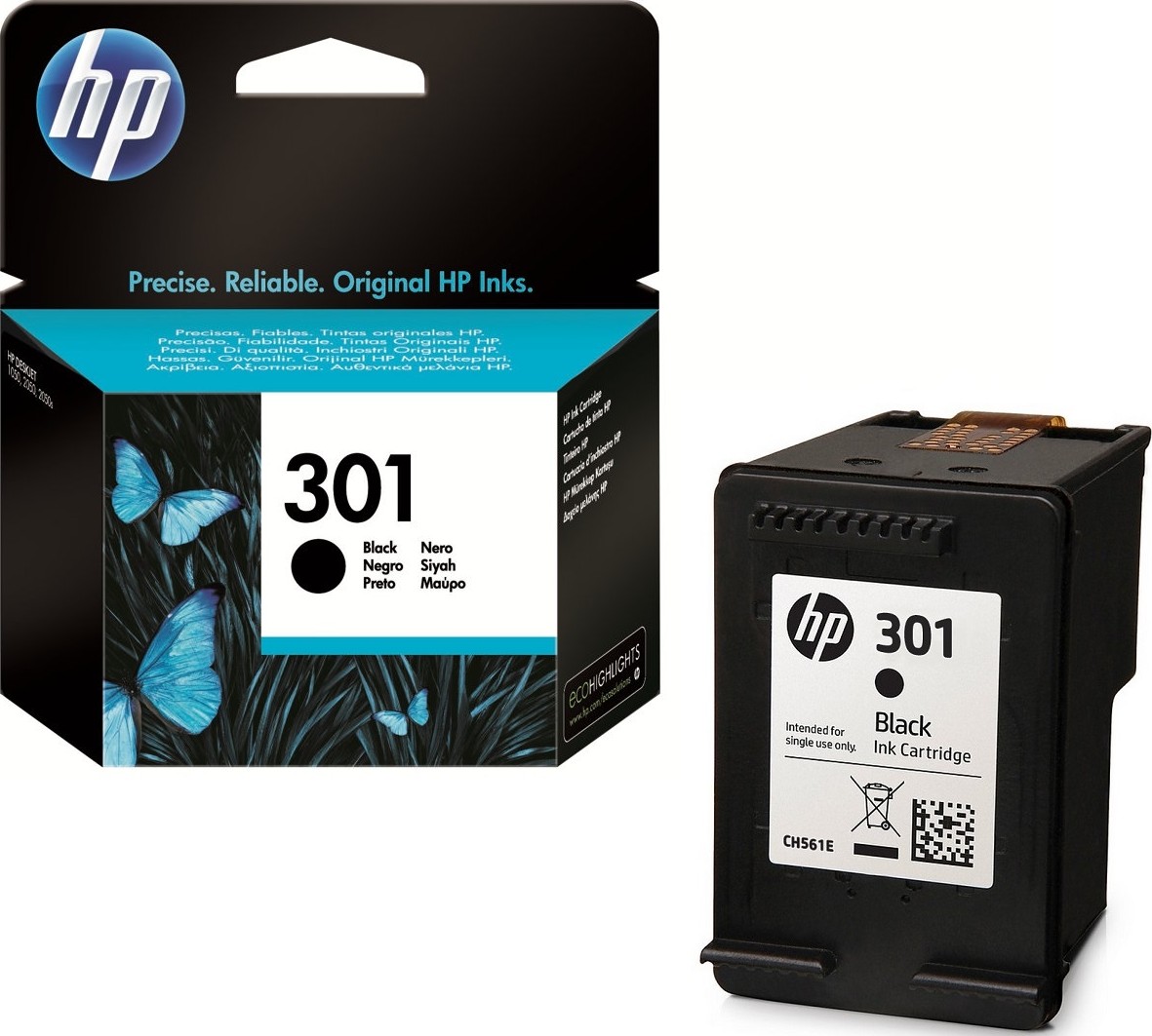 HP 301 (CH561EE) Black Ink Cartridge 190 pages for HP DESKJET 1000, 1050, 1050A, 2000, 2050, 2050A, 2054A, 3000, 3050, 3050A, 3020A, 3054A photo 2