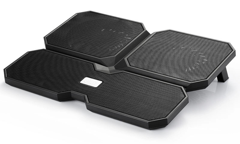 DEEPCOOL ”MULTI CORE X6”, Notebook Cooling Pad up to 15.6”, 4 fans- 2x 140mm & 2x 100mm,  Multi-Core Control Technology:4 different fan-working, 1000rpm/ 1300rpm, <24 dBA, 121.4CFM, 2 viewing angles adjustable, Dual USB ports, Metal Mesh Panel, Black