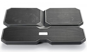 DEEPCOOL ”MULTI CORE X6”, Notebook Cooling Pad up to 15.6”, 4 fans- 2x 140mm & 2x 100mm,  Multi-Core Control Technology:4 different fan-working, 1000rpm/ 1300rpm, <24 dBA, 121.4CFM, 2 viewing angles adjustable, Dual USB ports, Metal Mesh Panel, Black thumbnav 2