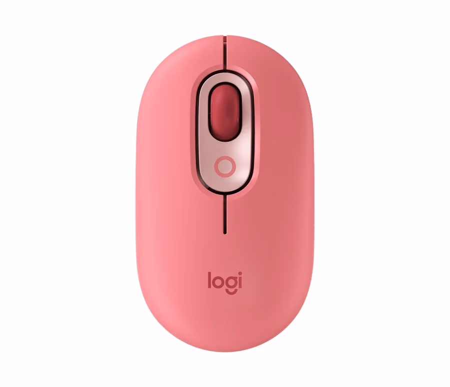 Logitech POP Mouse Wireless Mouse with Customizable Emoji, Multi-device, SilentTouch, SmartWheel, 2 Programmable buttons, Heartbreaker/Rose 
