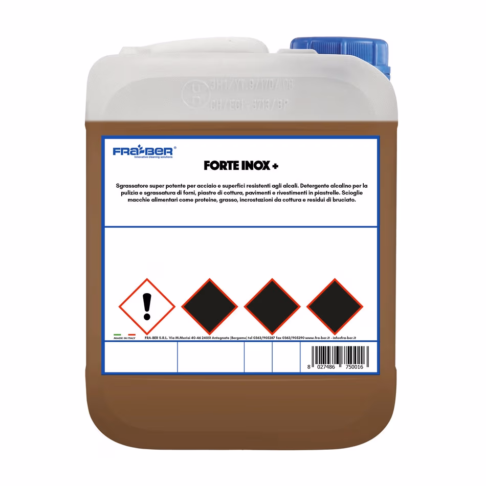 Detergent intensiv pentru otel si suprafete rezistente la alcalii , FRA-BER FORTE INOX+  5KG 