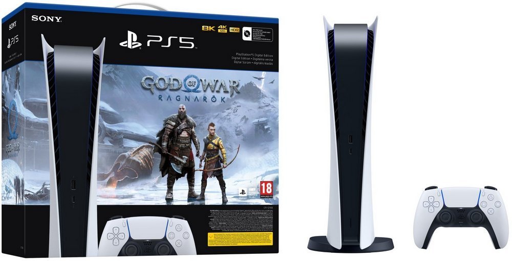 Игровая приставка Sony PlayStation 5 Digital Edition - White + God of War Ragnarok photo 3