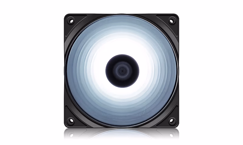120mm Case Fan - DEEPCOOL "RF120W" White LED Fans, 120x120x25mm, 1300 RPM+10%, 21.9dBa, 48.9 CFM, 3-pin & 4-pin Peripheral 