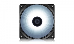 120mm Case Fan - DEEPCOOL "RF120W" White LED Fans, 120x120x25mm, 1300 RPM+10%, 21.9dBa, 48.9 CFM, 3-pin & 4-pin Peripheral thumbnav 1