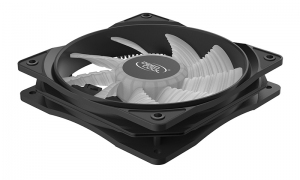 120mm Case Fan - DEEPCOOL "RF120W" White LED Fans, 120x120x25mm, 1300 RPM+10%, 21.9dBa, 48.9 CFM, 3-pin & 4-pin Peripheral thumbnav 4
