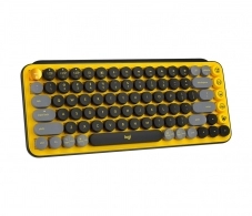 Logitech POP Keys Wireless Mechanical Keyboard With Emoji Keys, Multi-device, Layout Size Minimalist, Blast/Yellow - RUS