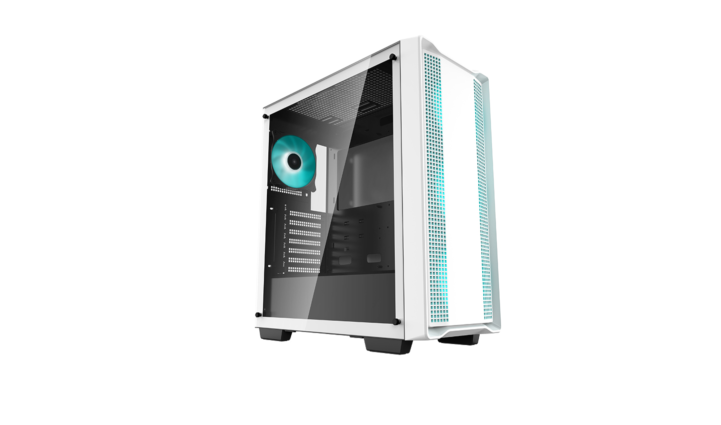 DEEPCOOL "CC560 WH" ATX Case, with Side-Window (Tempered Glass Side Panel) & Mesh Front Panel, without PSU, Tool-less, Pre-installed: Front 3x120mm LED fans, Rear 1x140mm LED fan, Top panel Magnetic dust filter, 1xUSB3.0, 1xUSB2.0, 1xAudio, White photo 1