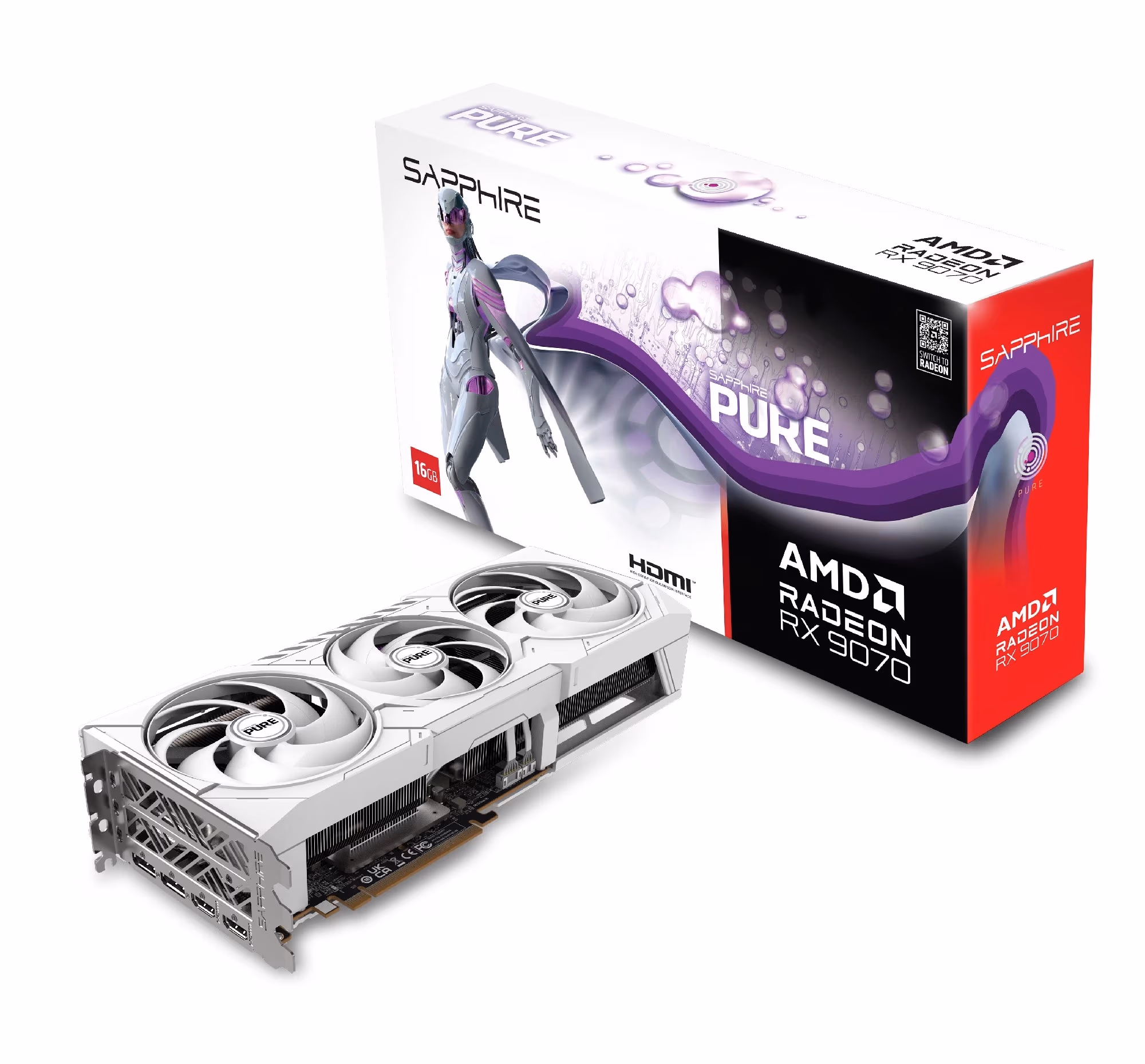 Placa video Sapphire PURE Radeon RX 9070/ 16GB / GDDR6 / 256bit