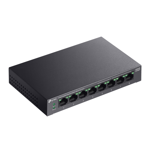 Коммутатор TP-LINK LS108GP / 8 port / Gigabit / RJ45 / PoE+/ steel case photo 3