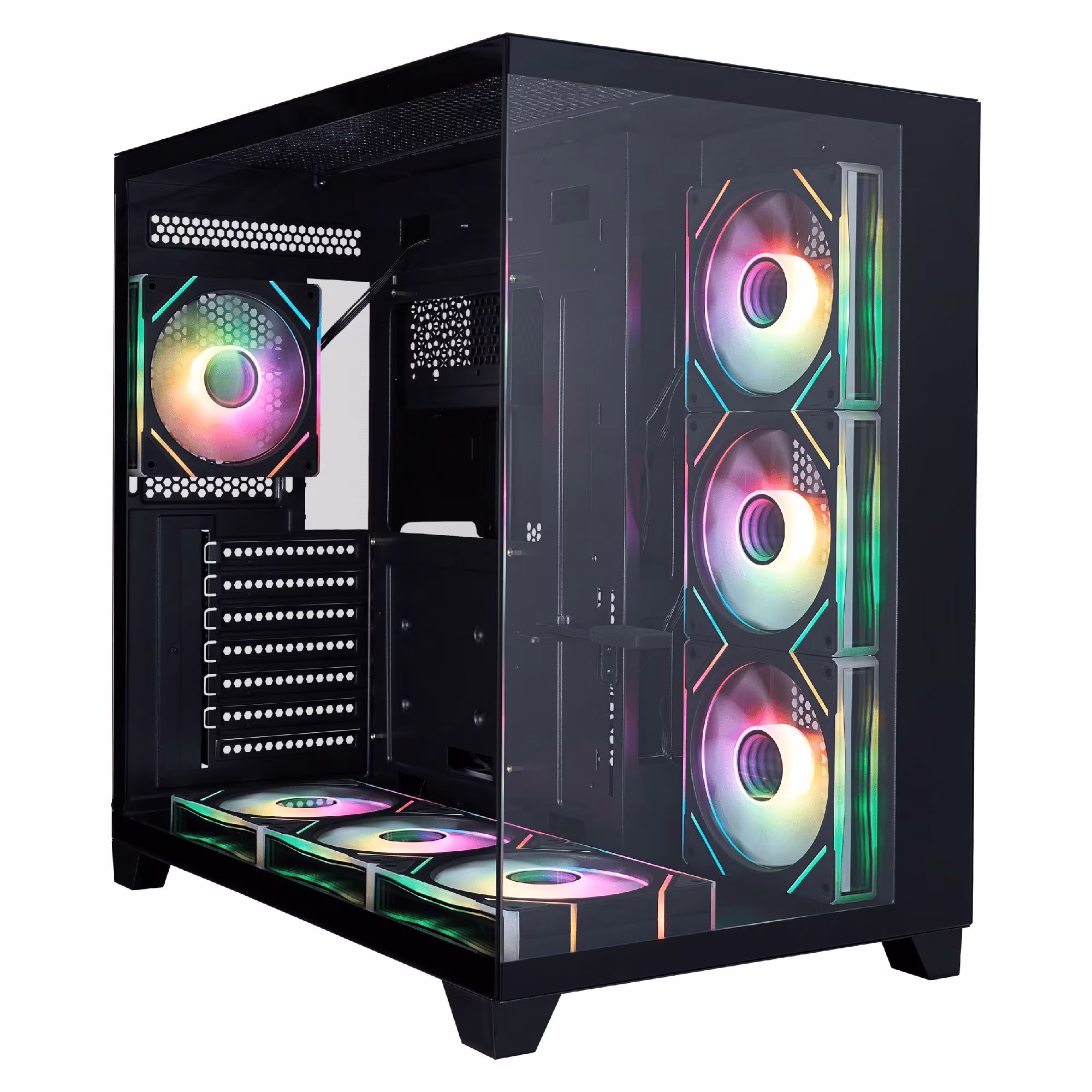 Корпус 1STPLAYER MV8-TP / no PSU / Side-Window / 4x120mm / ATX / Black
