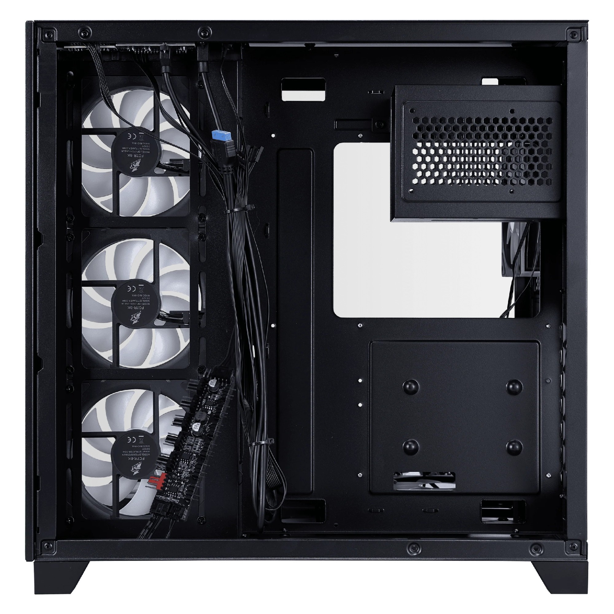 Корпус 1STPLAYER MV8-TP / no PSU / Side-Window / 4x120mm / ATX / Black photo 3