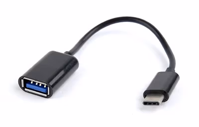 Adapter Type-C-USB2.0 - Gembird  A-OTG-CMAF2-01, USB 2.0 OTG type-C (male) to type-A (female) adapter cable, Black 