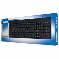 SVEN KB-C3060, Keyboard, Waterproof construction, 113 keys, 9 shortcut key, 1.5m, USB, Black, Rus/Ukr/Eng thumbnav 4