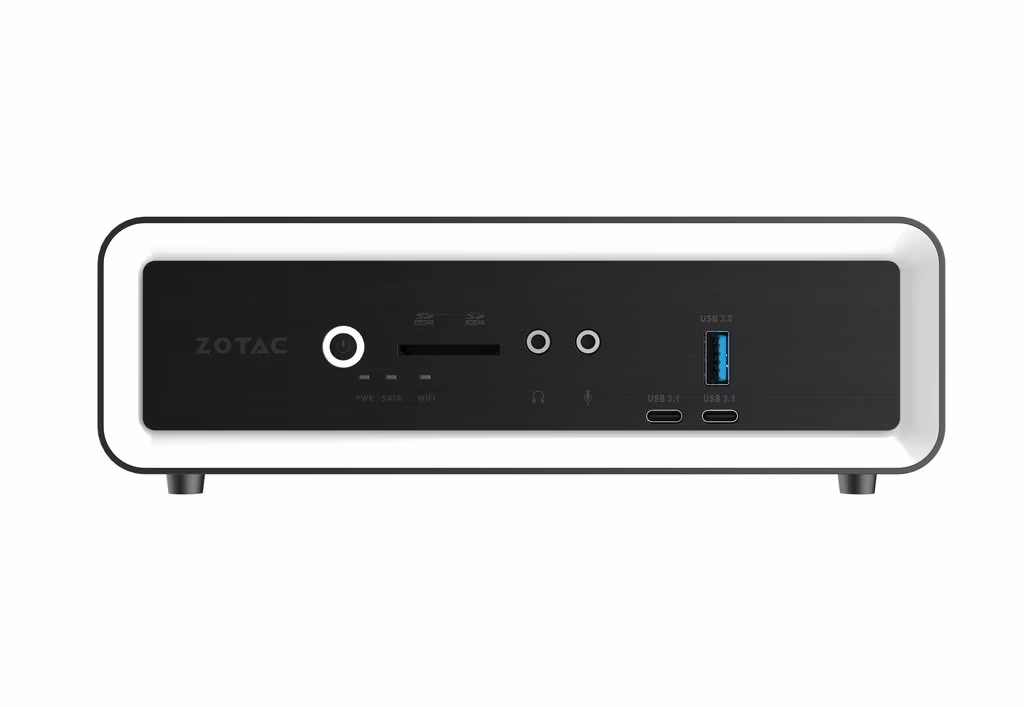 Mini PC (Barebone) ZOTAC ZBOX-CI622NANO-BE, Passive Cooling, Intel® Core™ i3-10110U 2C/4T 2.1-4.1GHz, 2xDDR4 SODIMM, 1x2.5" SATA, Intel UHD Graphics, 2xUSB-C 3.1, 5xUSB 3.1, 2xGbE LAN, WiFi(802.11ac)/BT5.0, 1xHDMI, 1xDP, Mic/Speak Out, SD CardReader, VESA 