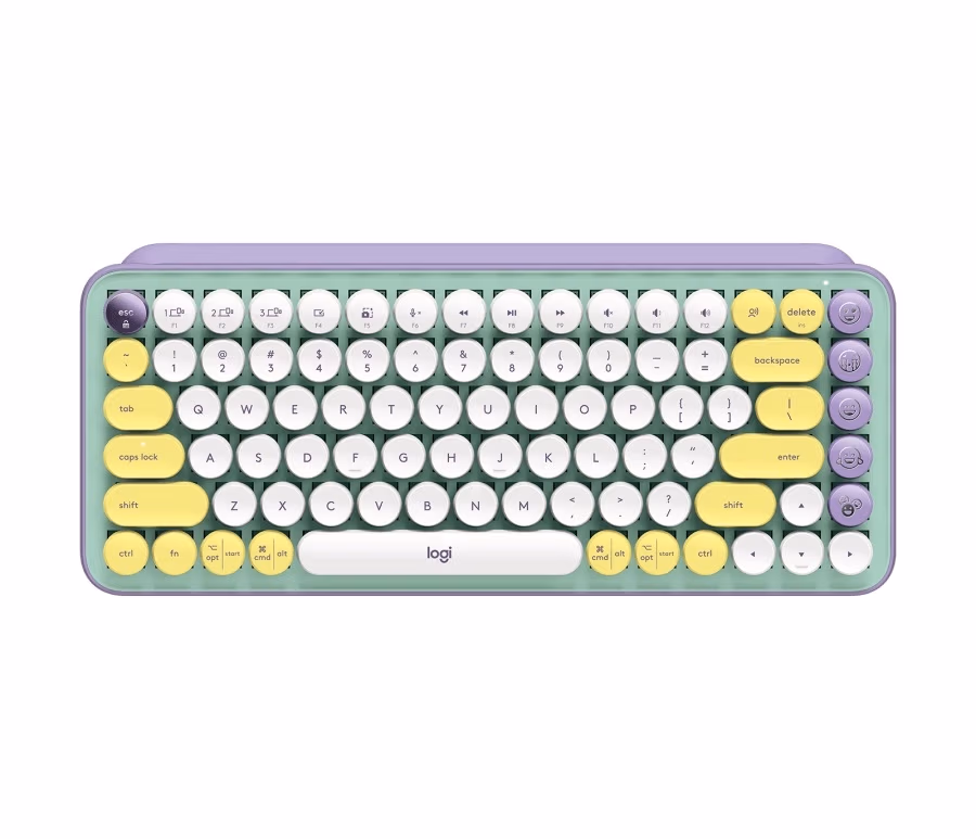 Logitech POP Keys Wireless Mechanical Keyboard With Emoji Keys, Multi-device, Layout Size Minimalist, Daydream/Mint - RUS 