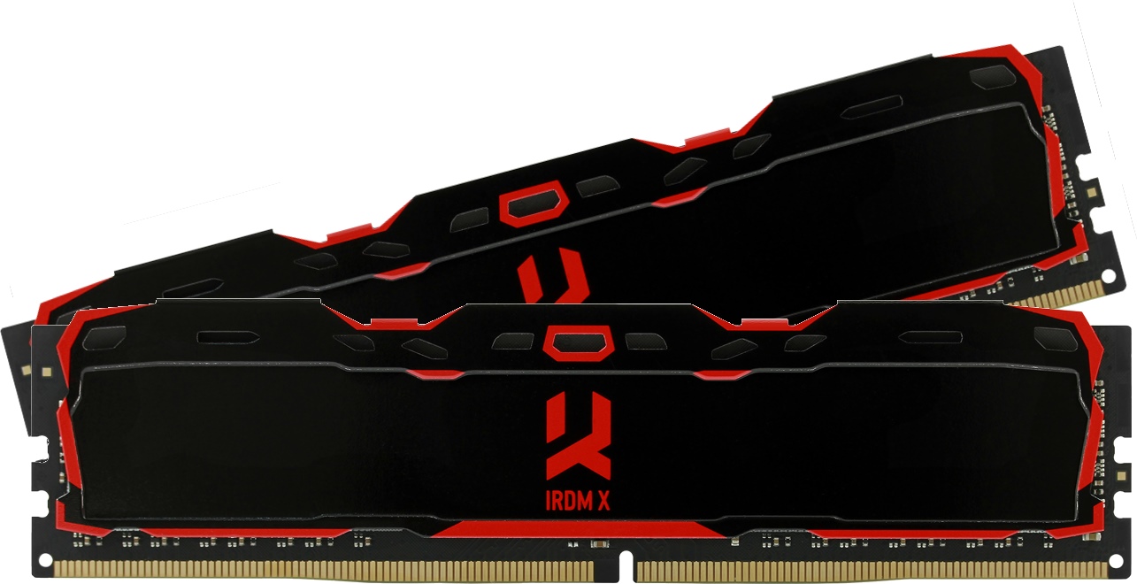 16GB (Kit of 2*8GB) DDR4-2666 GOODRAM IRDM X DDR4 (Dual Channel Kit), PC21300, CL16, Latency 16-18-18, 1.2V, 1024x8, Aluminium BLACK heatsink photo 1