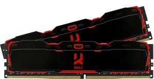 16GB (Kit of 2*8GB) DDR4-2666 GOODRAM IRDM X DDR4 (Dual Channel Kit), PC21300, CL16, Latency 16-18-18, 1.2V, 1024x8, Aluminium BLACK heatsink thumbnav 1