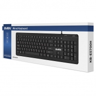 SVEN KB-E5700H, Keyboard, Waterproof construction, 104 keys, 12 Fn-keys, slim compact design, low-profile, USB 2.0 Hub 2 -ports, 1.5m, Black, Rus/Ukr/Eng thumbnav 5