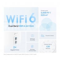 Mesh Wi-Fi 6 система TP-LINK Deco X10(3-pack)/ AX1500 Dual Band /  2 LAN/WAN Gigabit Port thumbnav 2