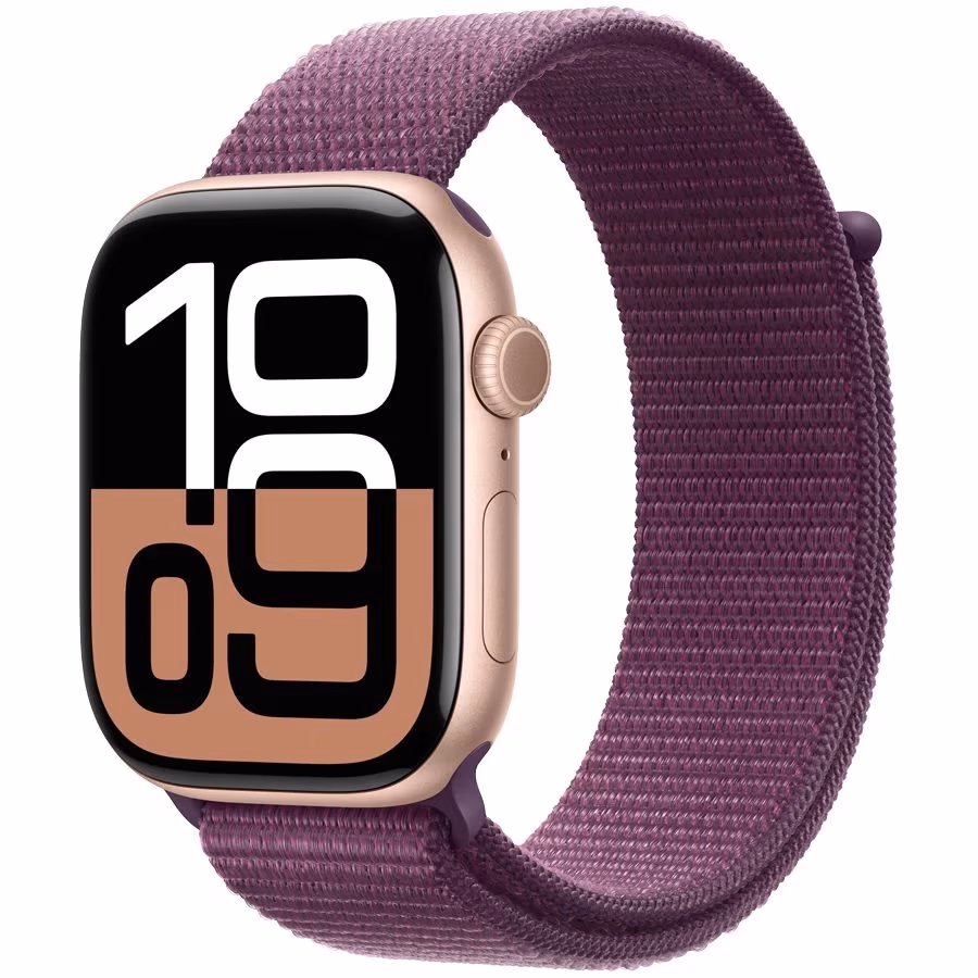 Smart watch Apple Watch Series 10 GPS 42mm Rose Gold Aluminium Case with Plum Sport Loop (MWWK3QI/A)