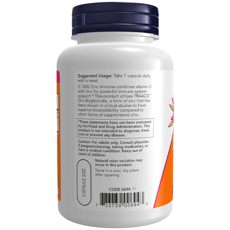 Витамины Now Foods C-1000 & Zinc Immune photo 2
