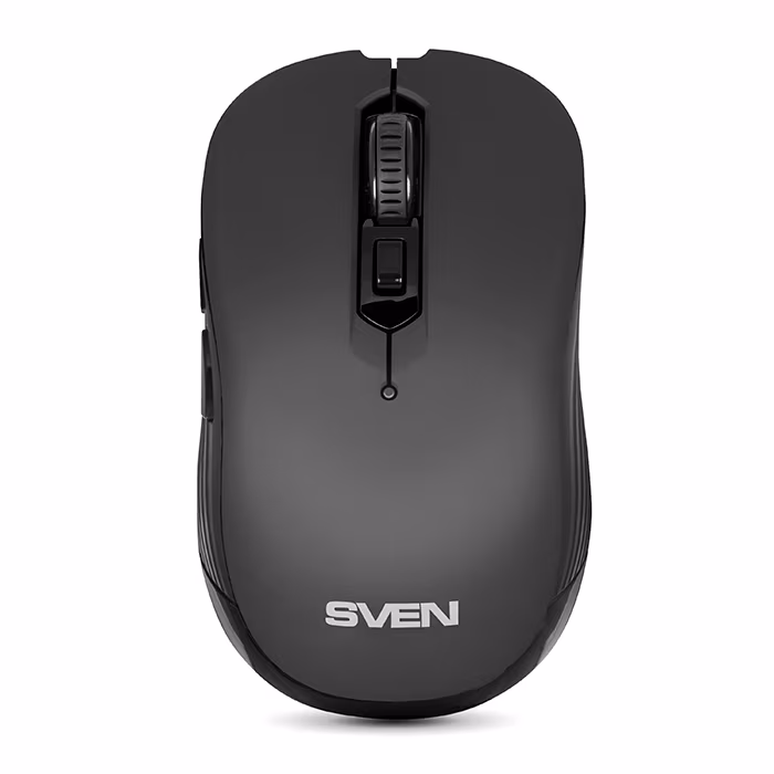 SVEN RX-560SW Wireless, Optical Mouse, 2.4GHz, Nano Receiver, 800/1200/1600dpi, 5+1(scroll wheel) Silent buttons, Switching DPI modes, Rubber scroll wheel, Black