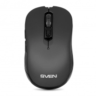 SVEN RX-560SW Wireless, Optical Mouse, 2.4GHz, Nano Receiver, 800/1200/1600dpi, 5+1(scroll wheel) Silent buttons, Switching DPI modes, Rubber scroll wheel, Black