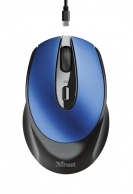 Trust Zaya Wireless Rechargeable Optical Mouse, 2.4GHz, Nano receiver, 800/1600 dpi, 4 button, USB, Blue