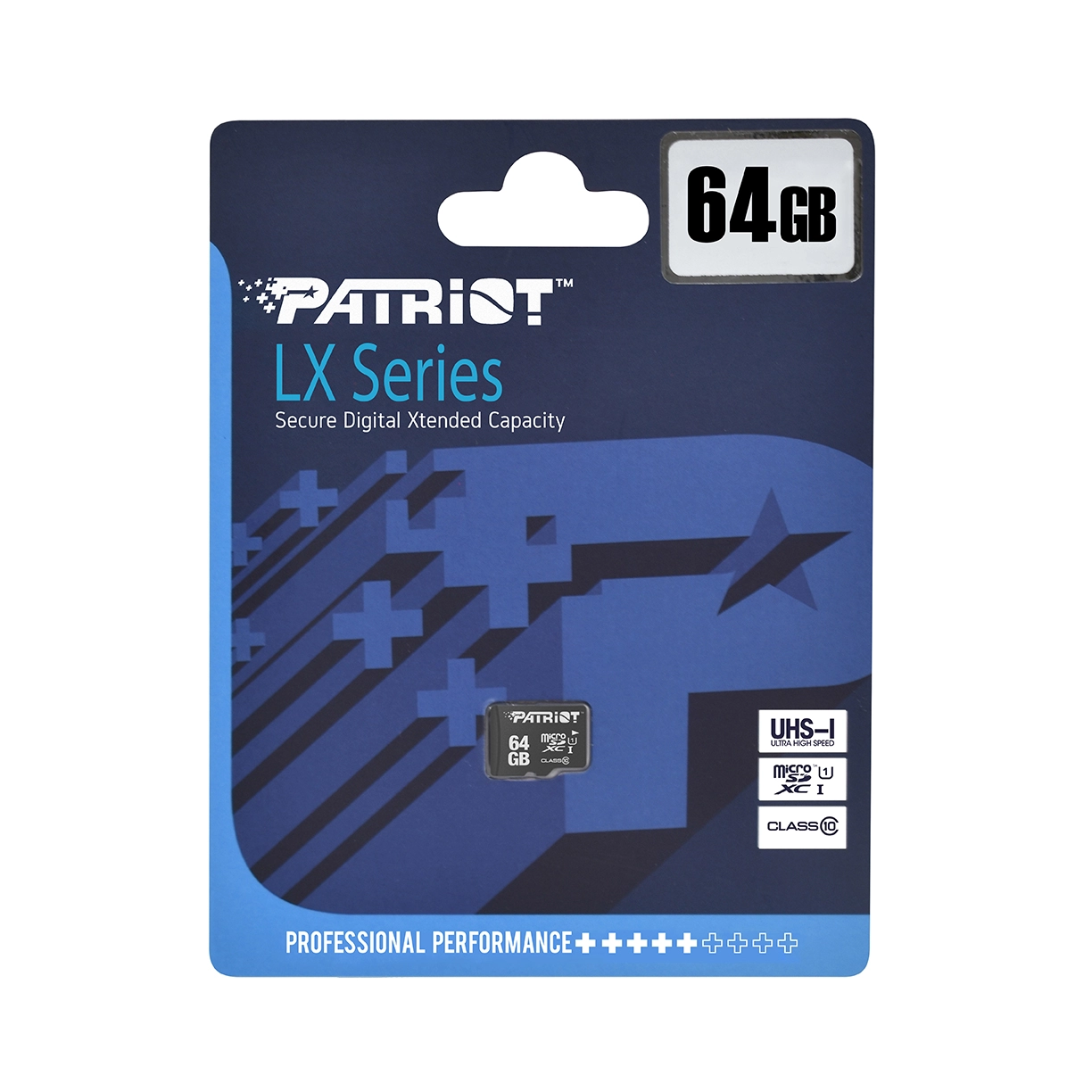 64GB microSD Class10 U1 UHS-I  Patriot LX Series microSD, Up to 80MB/s