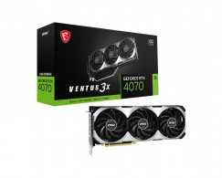 MSI GeForce RTX 4070 VENTUS 3X 12G OC / 12GB GDDR6X 192Bit 2505/21000Mhz, Ada Lovelace/ DLSS3, PCIeX16 4.0, 1xHDMI, 3xDP, TRIPLE FanThermal Design: TORX Fan 4.0/Zero Frozr/Core Pipe/Cooper Baseplate/Fin+AirflowControl, Double Ball Bearing, Metal Backplate thumbnav 1