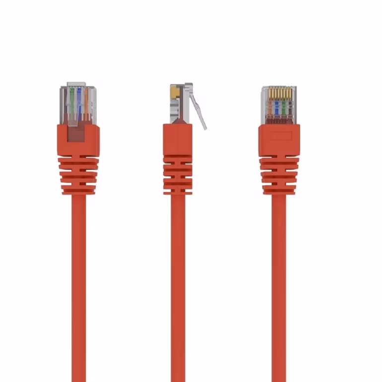 Patch cord cat. 5E PP12-5M/R Red, 5 m, molded strain relief 50u