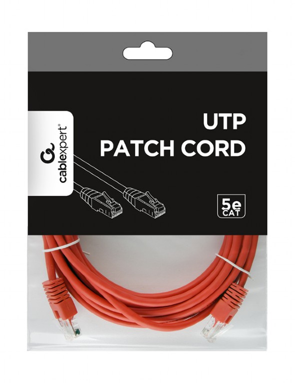 Patch cord cat. 5E PP12-5M/R Red, 5 m, molded strain relief 50u" plugs photo 2