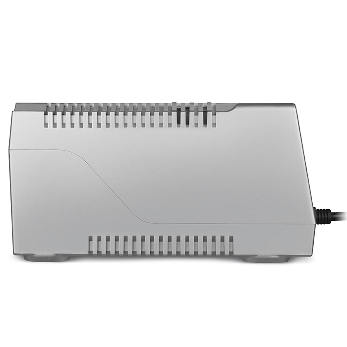 SVEN VR-F1000, 320W, Automatic Voltage Regulator, 4x Schuko outlets, Input voltage: 180-285V, Output voltage: 230V ± 10%, input and output voltage digital indicator on the front panel, Power supply delay function, metal body, Black photo 5