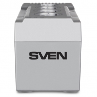 SVEN VR-F1000, 320W, Automatic Voltage Regulator, 4x Schuko outlets, Input voltage: 180-285V, Output voltage: 230V ± 10%, input and output voltage digital indicator on the front panel, Power supply delay function, metal body, Black thumbnav 2