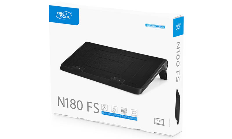DEEPCOOL ”N180 FS”, Notebook Cooling Pad up to 17”, 1 fan - 180mm  with fan speed control button, 1150±10%RPM, <16~20 dBA, 84.7CFM, 2 viewing angles adjustable, Dual USB ports, Metal Mesh Panel, Hydro Bearing, Black photo 3