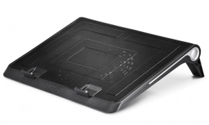 DEEPCOOL ”N180 FS”, Notebook Cooling Pad up to 17”, 1 fan - 180mm  with fan speed control button, 1150±10%RPM, <16~20 dBA, 84.7CFM, 2 viewing angles adjustable, Dual USB ports, Metal Mesh Panel, Hydro Bearing, Black thumbnav 1